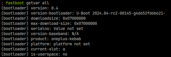 Fastboot command line example screenshot