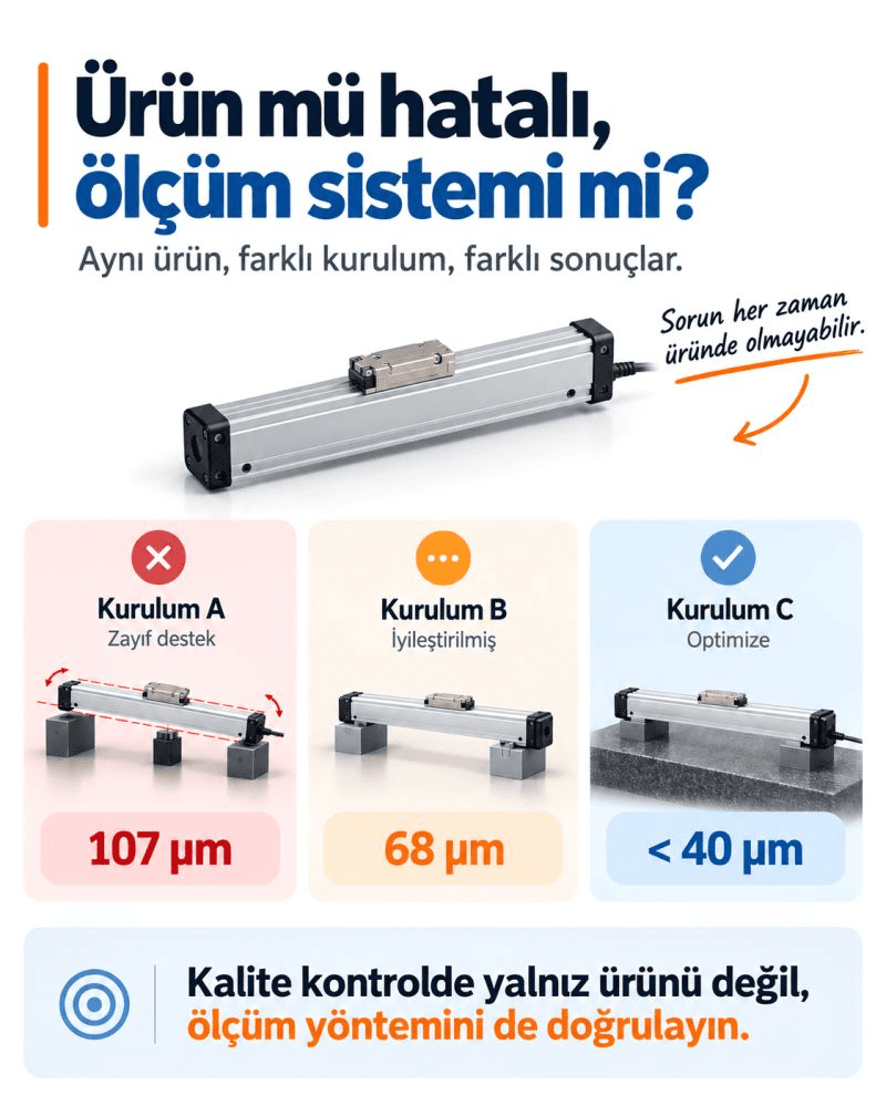 Aynı ürün, farklı test kurulumu, farklı sonuçlar: Fikstür optimizasyonunun ölçüm kararlılığına etkisi